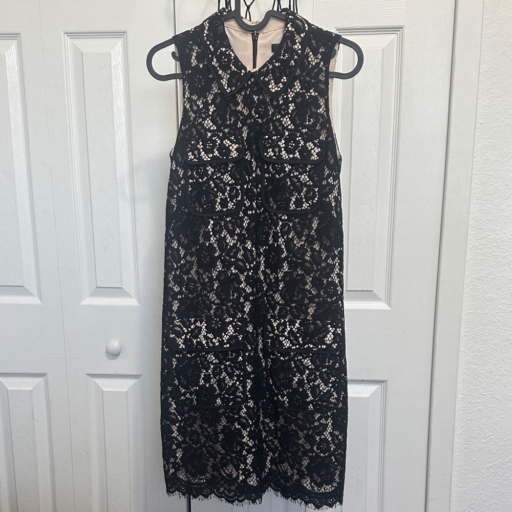 J. Crew Black Lace Overlay Dress